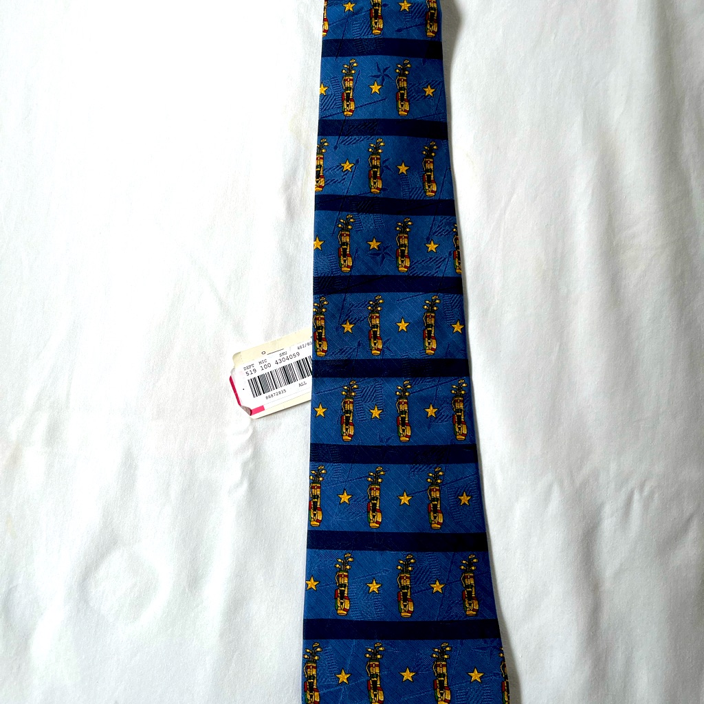 Blue And Yellow Geometric Silk Tie